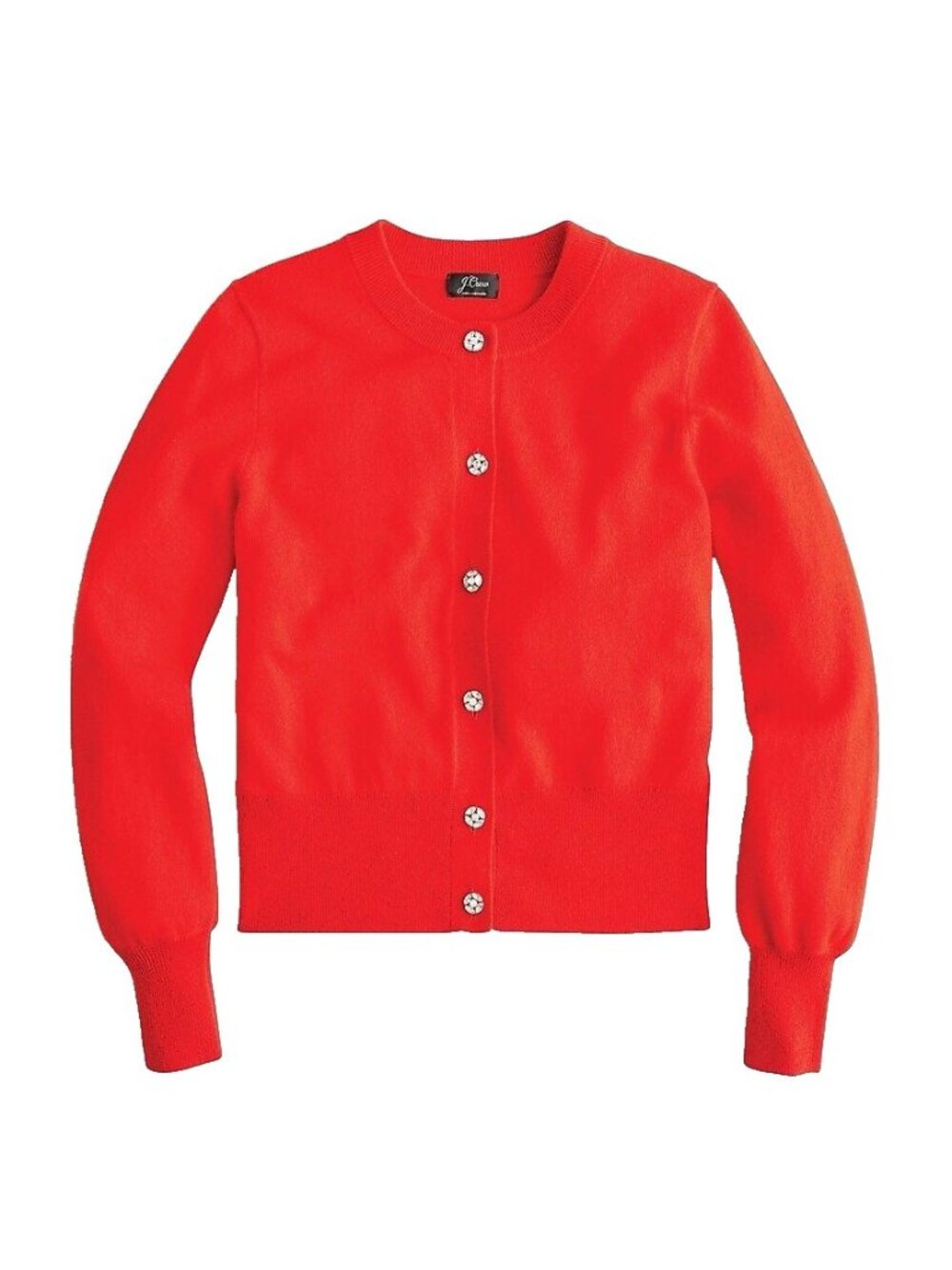 NWT J.Crew Everyday Cashmere Cardigan Bright Cerise Jeweled Buttons Sweater XL